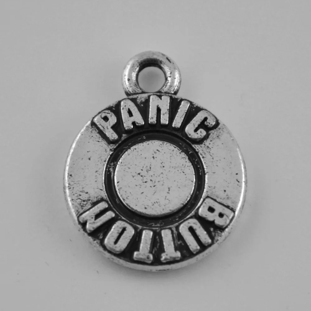 30Pcs/Lot Zinc Alloy Antique Silver Plated Trendy Alphabet Panic Button Circle Charms Jewelry For DIY | Украшения и аксессуары