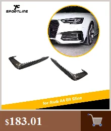 Для AUDI A4 B9 Sline S4 2 шт. передняя противотуманная фара из углеродного волокна разветвители воздуха отделка вентиляционных отверстий Canards
