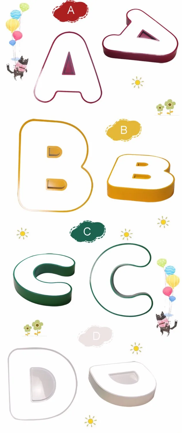 Современный Креативный цветной Железный A/B/C/D светодиодный потолочный светильник для детской спальни, домашний декоративный акриловый потолочный светильник для детской комнаты