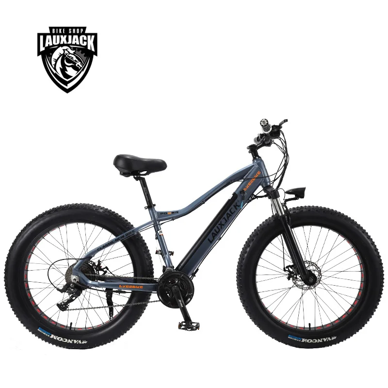 LAUXJACK Fatbike Электрический велосипед алюминиевая рама 27 скоростей дисковый тормоз 26"x4.0 колеса Фэтбайк