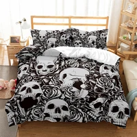 yi chu xin 3d sugar skull bedding sets queen size blue light skull duvet cover set with pillowcase bedclothes twin bedline