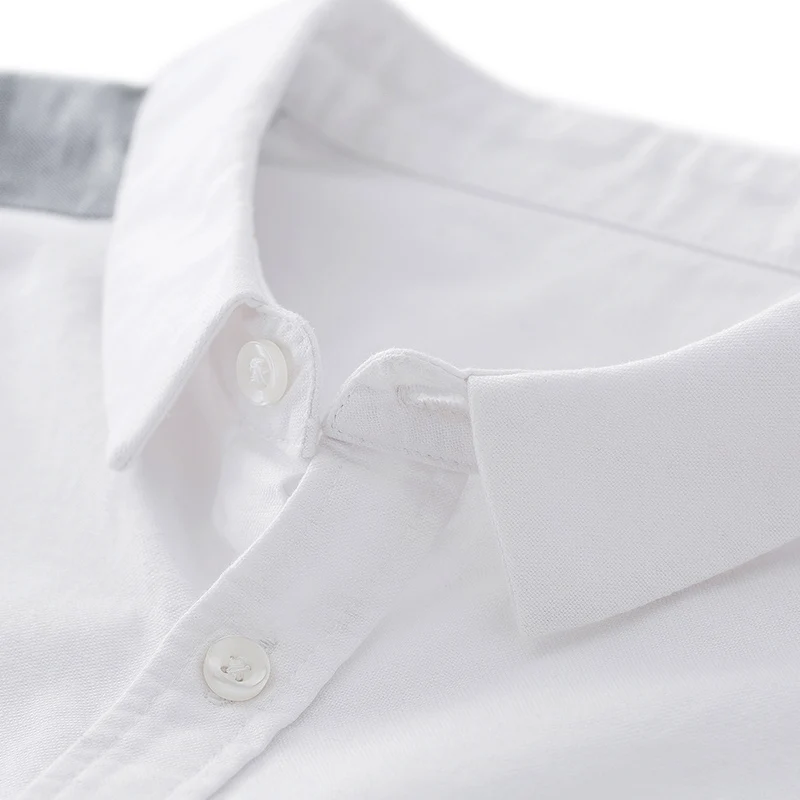 Markless осень 2017 г. белая Лоскутная рубашка мужская с длинными рукавами 100% хлопок