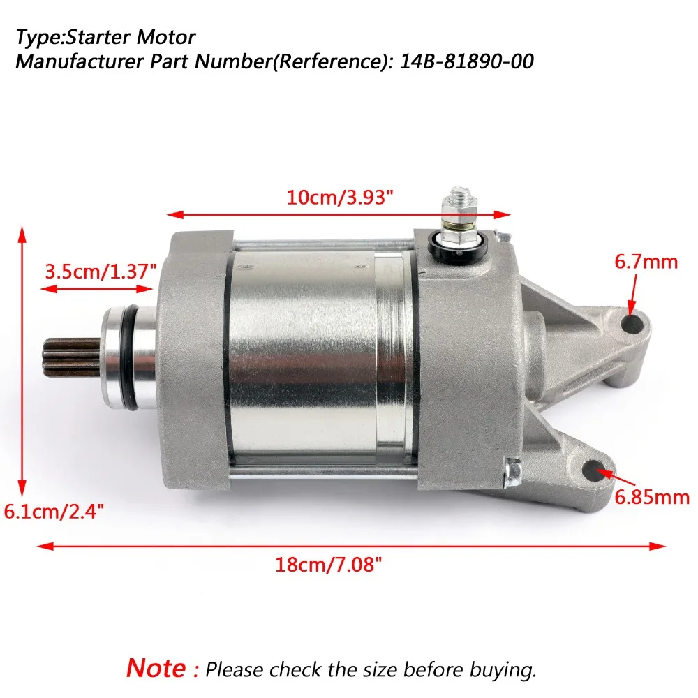 Стартер для мотоцикла Areyourshop запуск двигателя 14B-81890-00 Yamaha YZF R1 2009-2014 2012 Новый