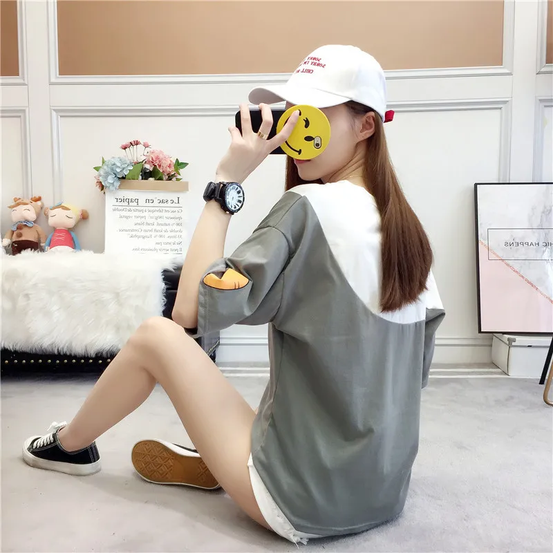 SZMXSS печать морковка кролик уха белая футболка Harajuku Pactchwork Милая кавайная Женская