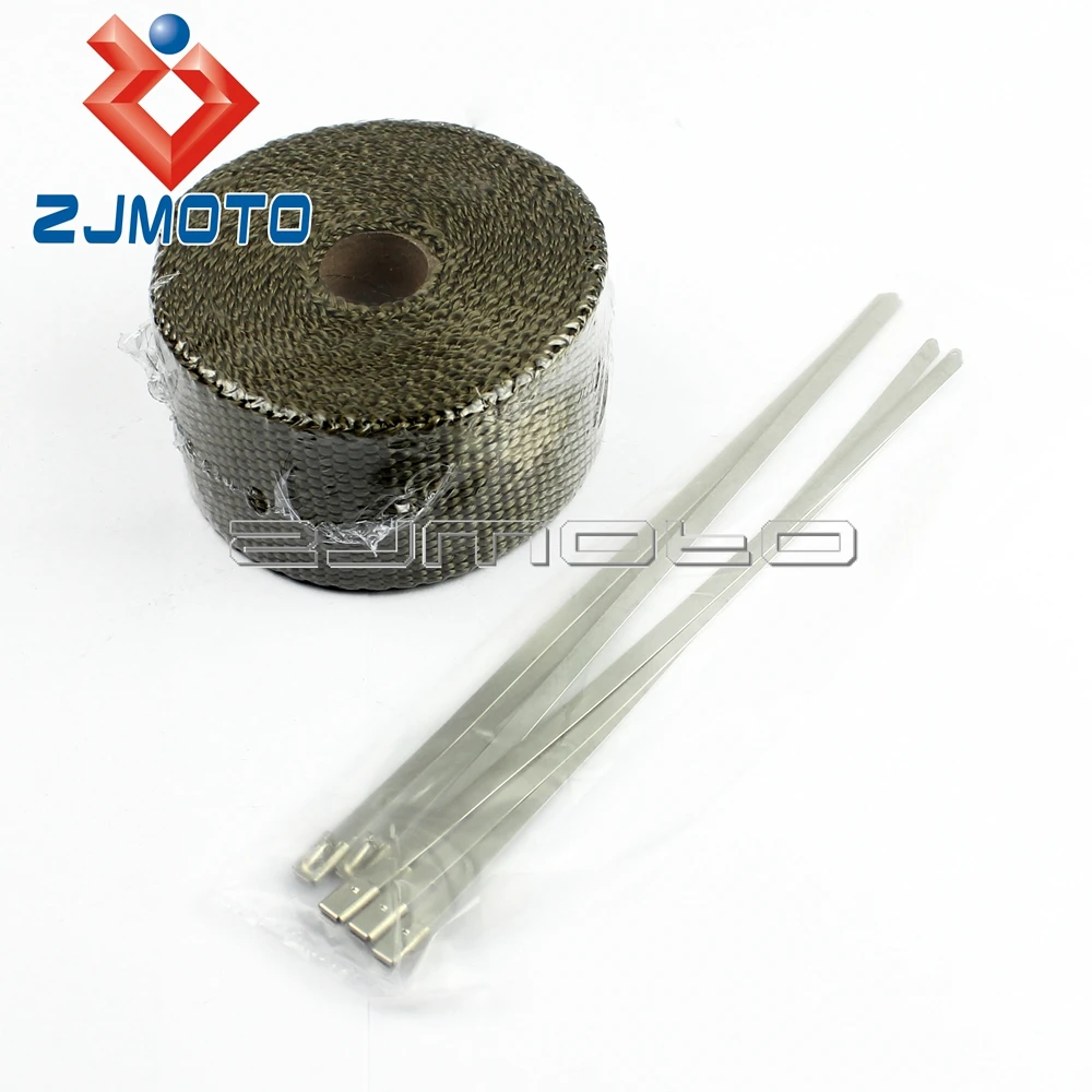 Титановые глушители выхлопной трубы мотоцикла насадка тепловая обертка 2 дюйма x