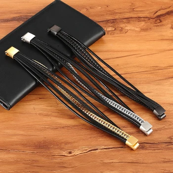 Multi-layer Stainless Steel Combination Leather Bracelet 5