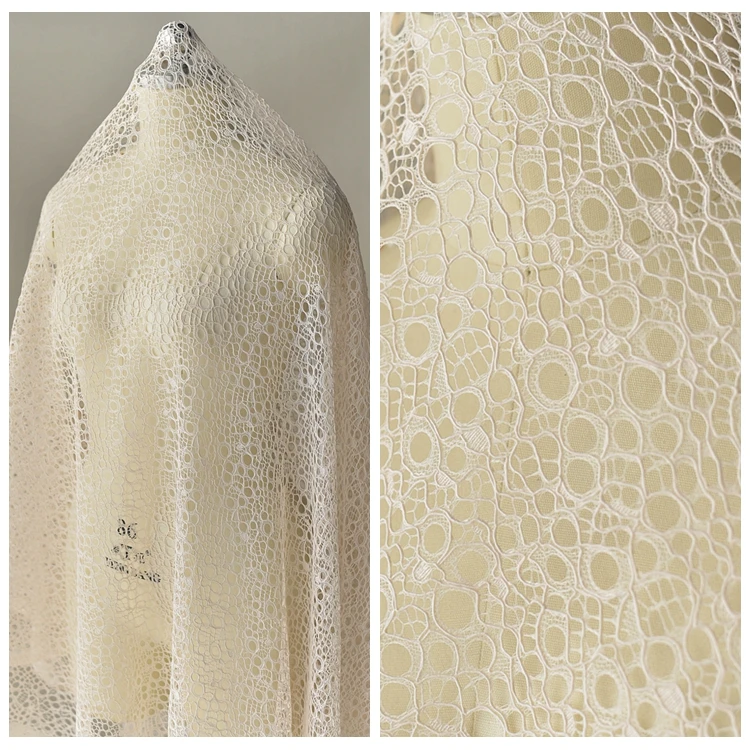 

New arrival 130cm*1meter car born hollow embroidery lace fabrics for wedding dress DIY Simple lace fabric