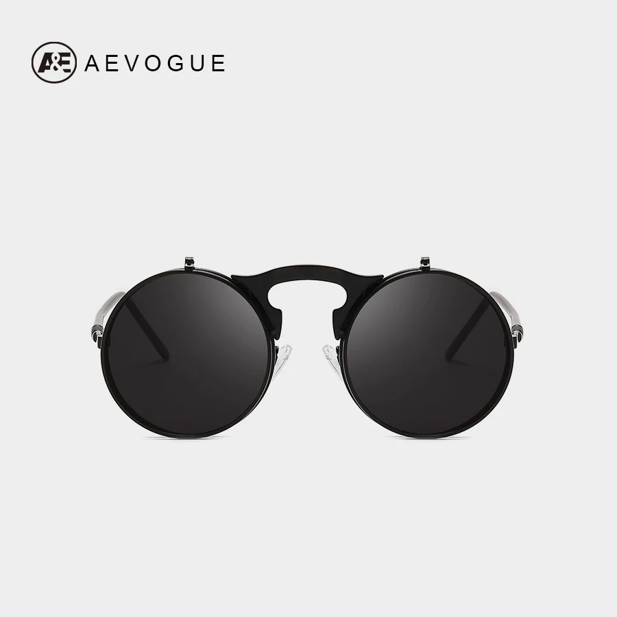Солнцезащитные очки AEVOGUE мужские в стиле стимпанк винтажные круглые раскладушки