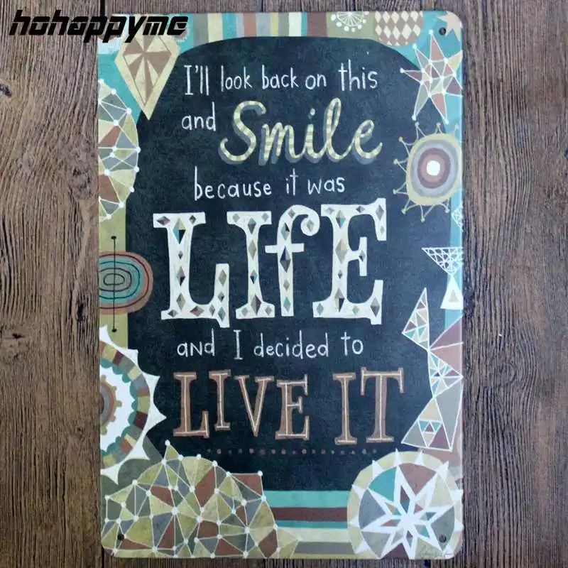 Цитаты Happy Life винтажные вывески для бара металлические оловянные картины