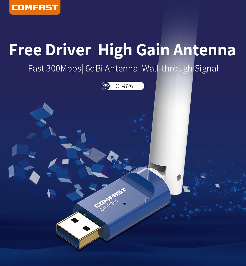 Беспроводной драйвер 802.11n Mini 300 Мбит/с USB WiFi адаптер 6dbi антенна Dongle сетевая карта