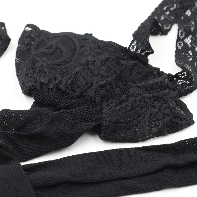 Новинка 2017 женские пикантные модные черные ажурные кружева Топ тела чулок с
