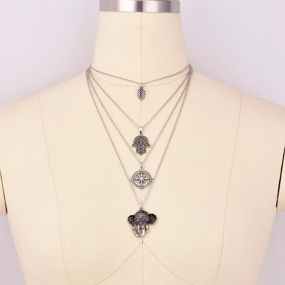 Silver color Choker Necklace for women Long Simple Boho Pendant Chain Necklaces &amp Pendants Lace velvet chokers Fashion Jewelry |
