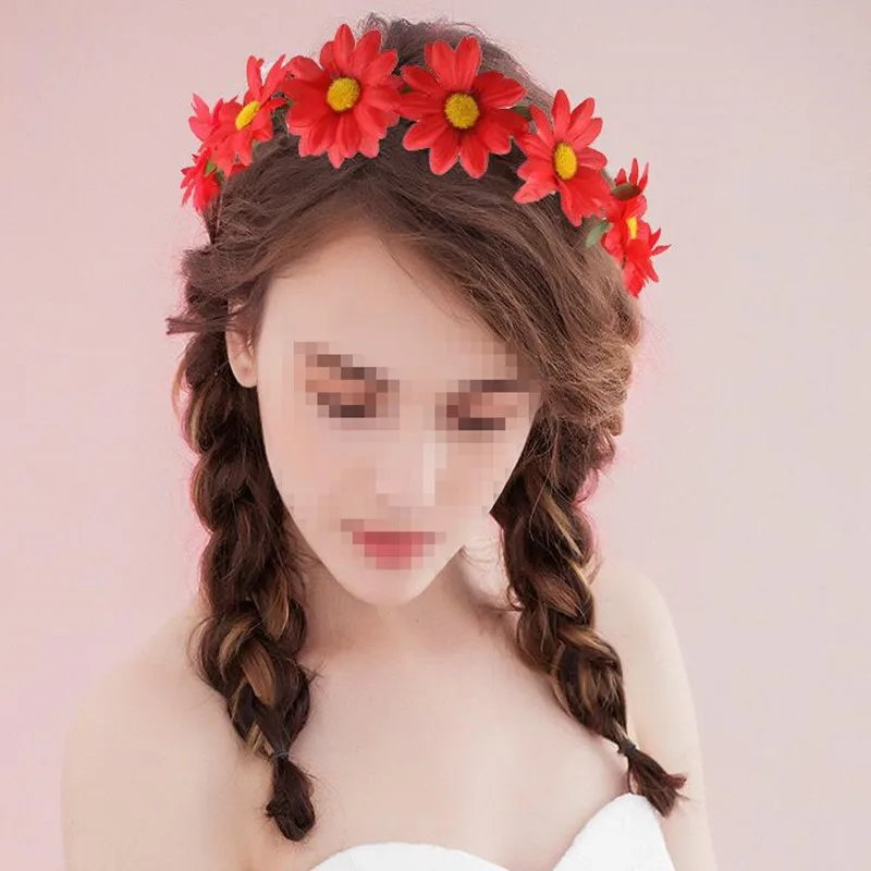 

Daisy Flower Headband Wreath Hair Band Women Girls Travel Seaside Headwear Wedding Party Halloween Christmas