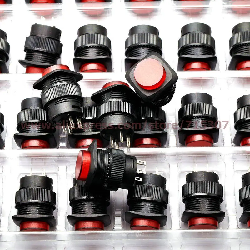 PHISCALE 20 шт. кнопочный переключатель 16 мм квадратная форма самоблокирующийся с