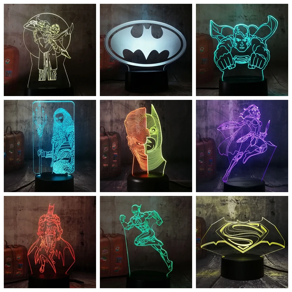 Новый крутой DC Лига Справедливости Супермен Бэтмен чудо женщина флэш герой 3D