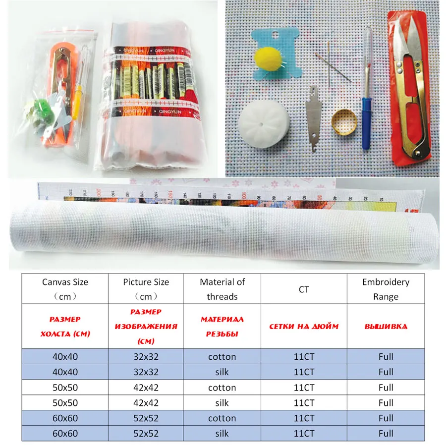 

Cross stitch kits,Embroidery needlework sets with printed pattern,11CT-canvas for Home Decor Painting,Cartoon Full NCKC005