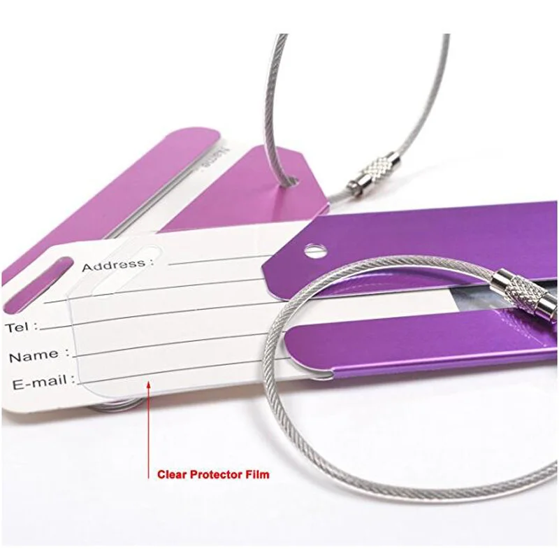 Металлическая багажная бирка адрес Имя держатель безопасности ID этикетка