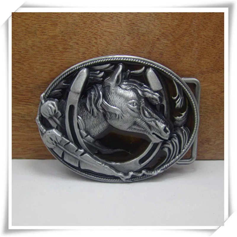 Розничная K-194 Ковбой Ма Лошадь Перо Серебристый Пряжки Ремня Человек и Женщина