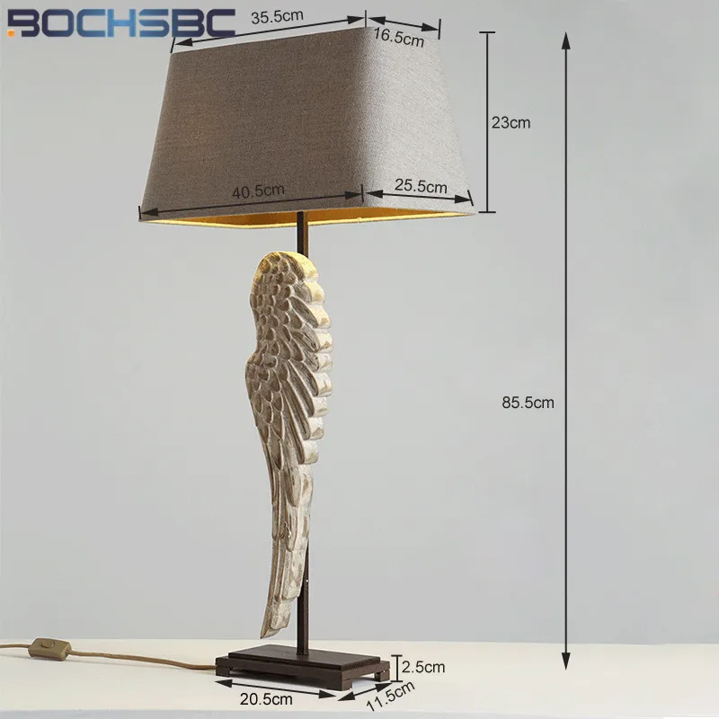 BOCHSBC американский кантри настольная лампа деревянные крылья художественная