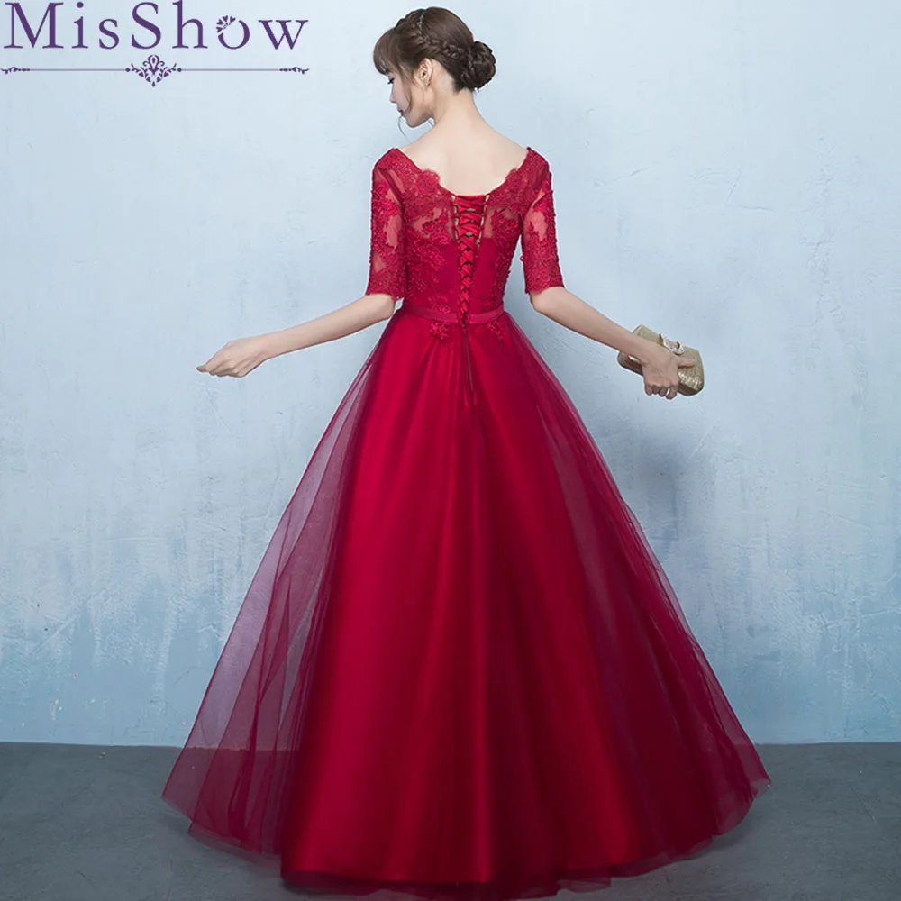 

vestido de festa longo 2019 Prom Dress New Design Sexy Tulle Short Sleeve Elegant A-Line Bride Long Prom Party Woman Dress