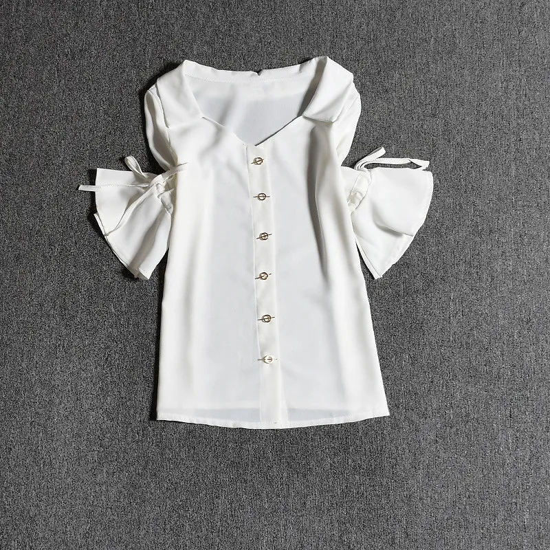 Женский костюм с юбкой белая рубашка оборками на рукавах блузка и кружевная