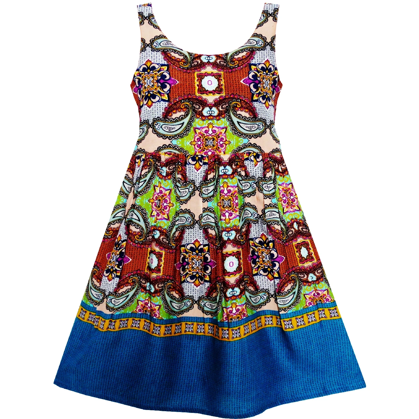 Sunny Fashion платья для девочек платье Рукавов Недоуздок Традиционный Рука Картина