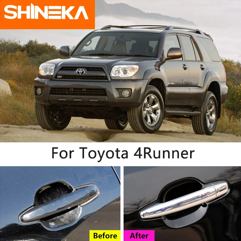 SHINEKA наклейки для автомобиля Toyota 4runner Chrome стайлинга автомобилей Дверная ручка Накладка наклейки подходят для Toyota 4runner до