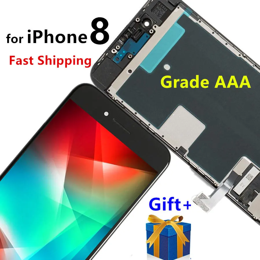 Tianma Высокое качество Полный для iPhone 8 ЖК-экран+ сенсорный дигитайзер в сборе с задней пластиной для iPhone 7 6S 6 ЖК-экран