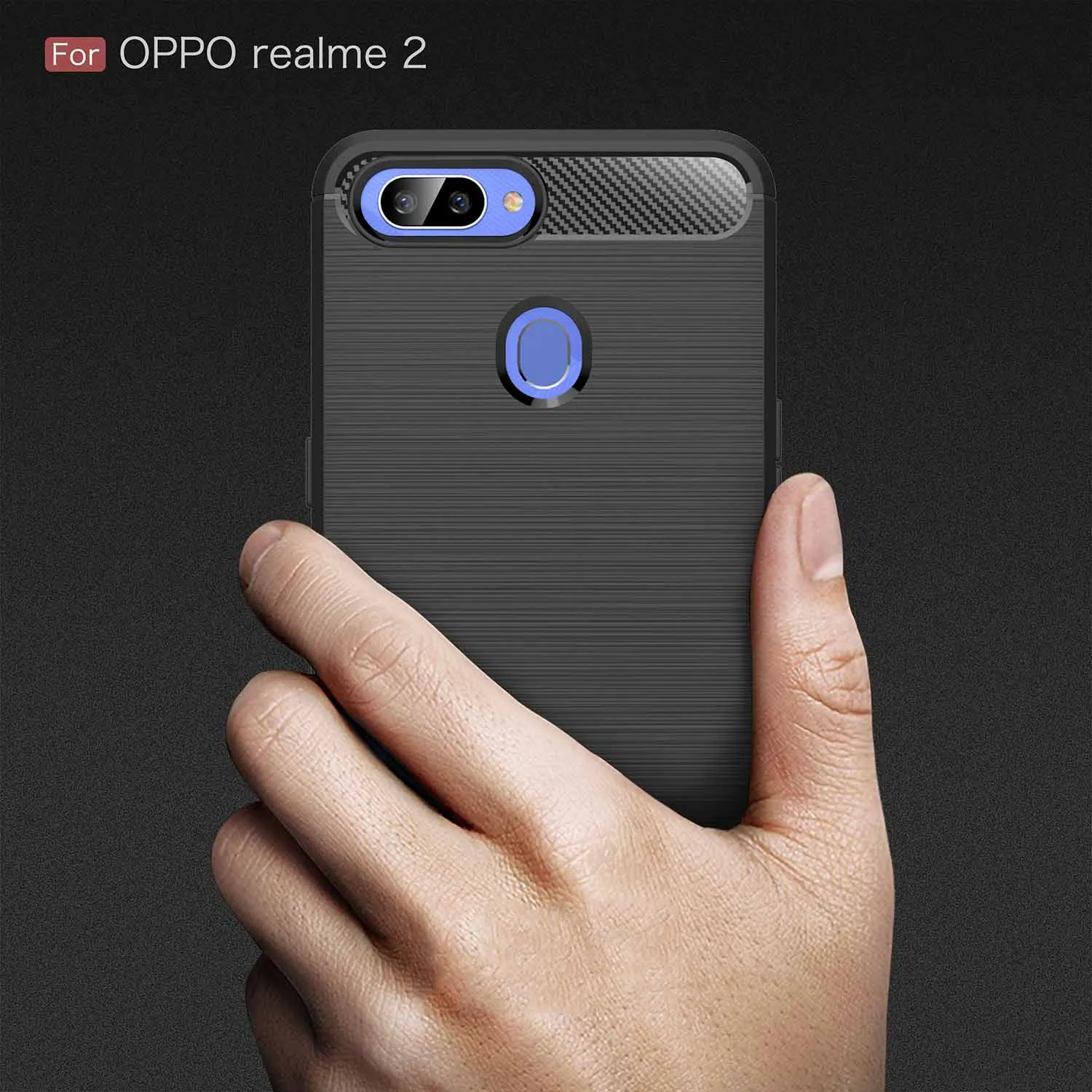 Wolfsay чехол из углеродного волокна для Oppo Realme 2 Чехол 6 &quotрезиновая броня