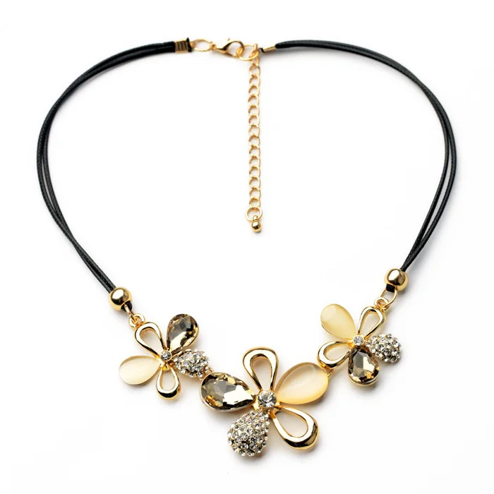 Оптом цена разные Цвета простой Для женщин смолы Стекло веревку цепи Цветок