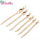 OlingArt 101214151821 мм 12 шт.лот с покрытием KC золото DIY ожерелье браслет Омар застежка удлинитель цепи хвосты ювелирное изделие