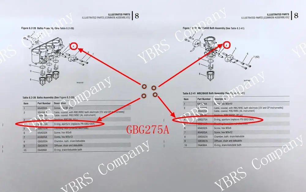 Диафрагма уплотнительного кольца GBG275A для ABX M60 Micros60 ES60 CRP Pentra60 Pentra80 MS60 MSCRP 60C + XL 80 XL80