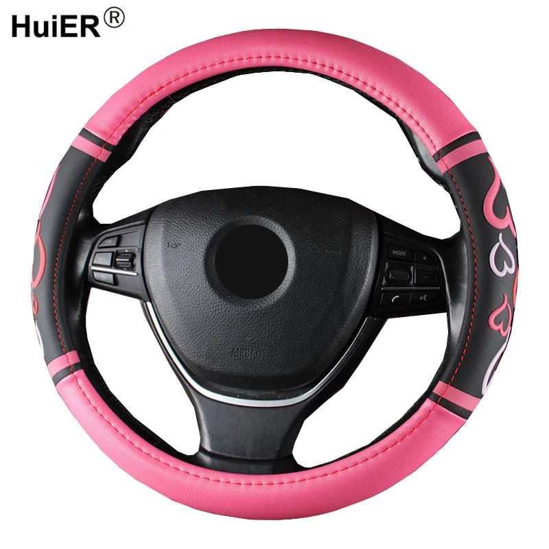 

Car Steering Wheel Cover 6 Colors Lovely For Women Girls Comfortable Braid on the Steering wheel 37-38 CM M Size Funda Volante