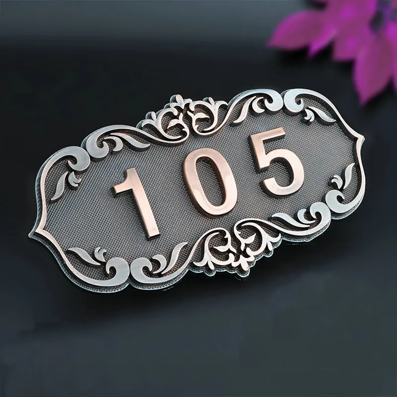 Дверная табличка в стиле ретро с номерами 3 4|Дверные таблички| |