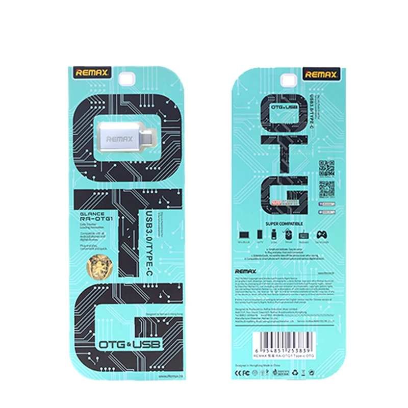 REMAX адаптеры для мобильных телефонов OTG TYPE C к usb адаптеру мини коннектор Быстрая