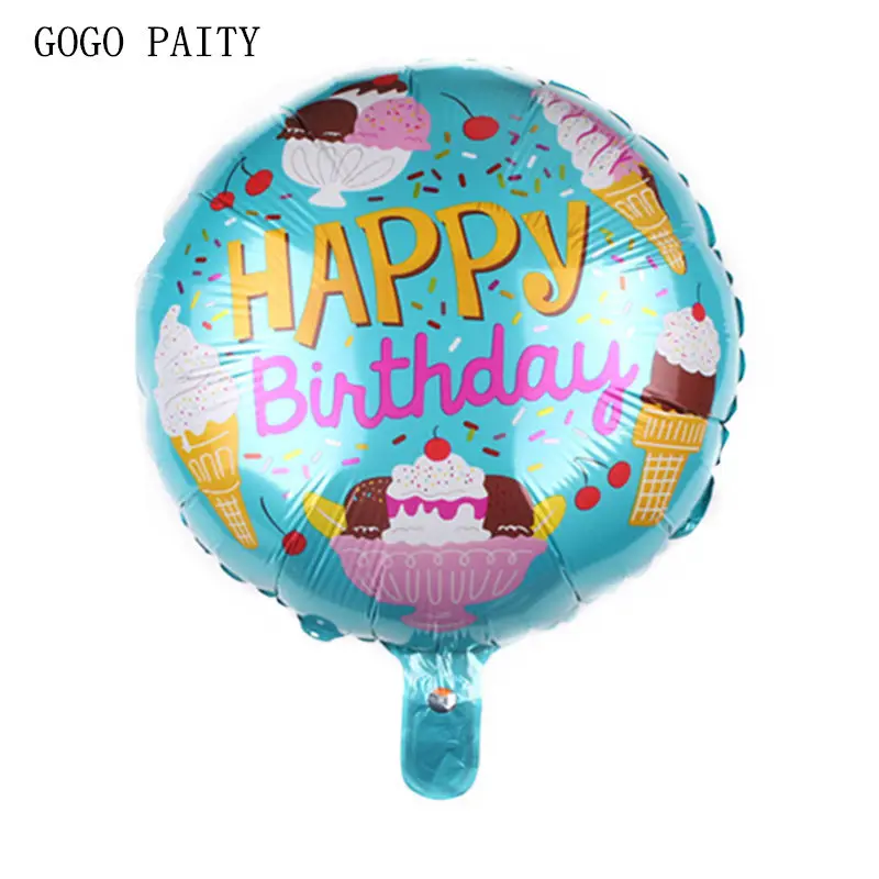 GOGO PAITY Новый 18 дюймовый Круглый Десерт С Днем Рождения алюминиевый шар украшение