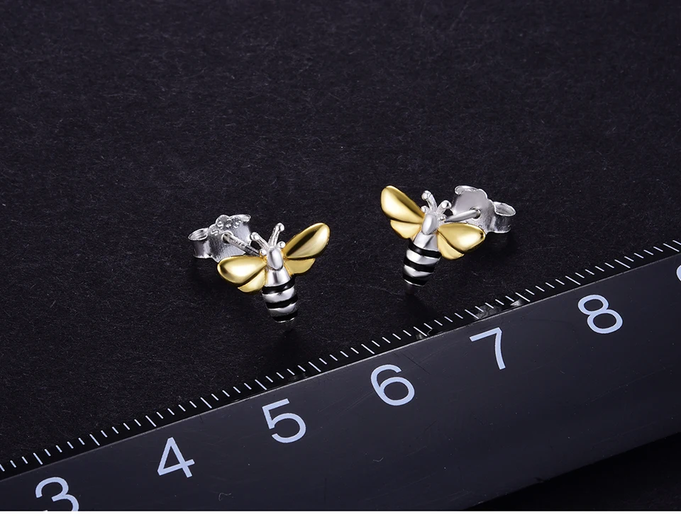Lotus Fun, настоящее 925 пробы, серебряные серьги, дизайнерские, хорошее ювелирное изделие, милые, 18 К, золотые, медовые гвоздики пчелка, серьги для женщин, подарок, Brincos