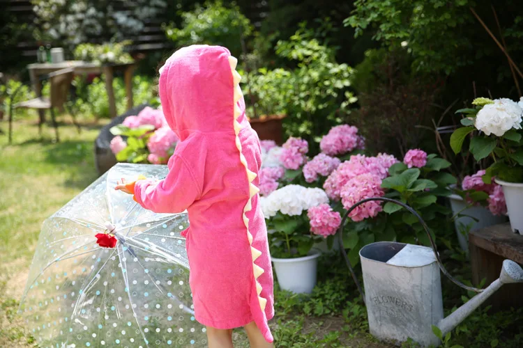 PINK S 2 цвета-тиранозавра зеленый и розовый динозавр Dino Детские банное полотенце с капюшоном, Spinosaurus с кaпюшoнoм дeтскиe пончо - Цвет: PINK S