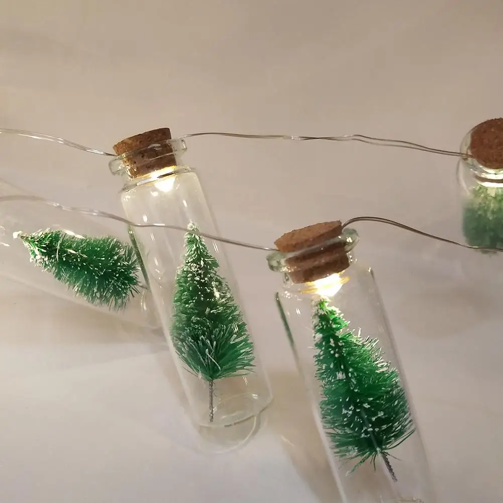 Kaigelin 10 LED Рождественская елка стеклянная банка для бутылок гирлянда на открытом