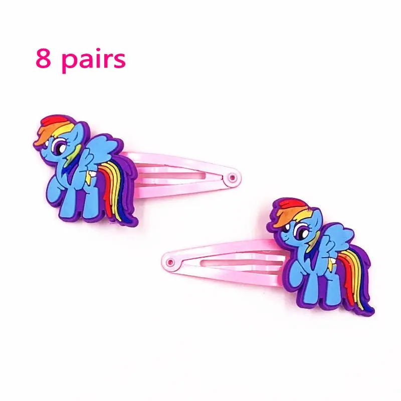 8 пар = 16 шт. заколки для волос с героями мультфильмов Мой маленький конь baoli poni unicorn