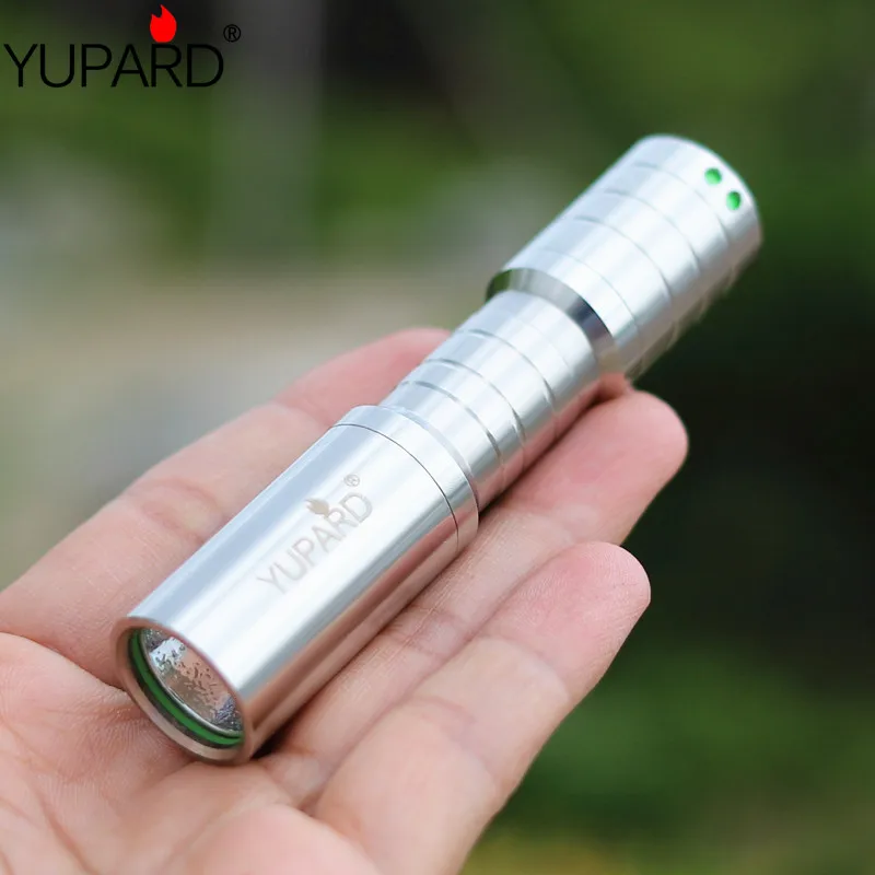 YUPARD Q5 светодиодный мини-фонарик из нержавеющей стали для улицы 14500 перезаряжаемый фонарик с бликами AA батарея мини для кемпинга Спорт на открытом воздухе