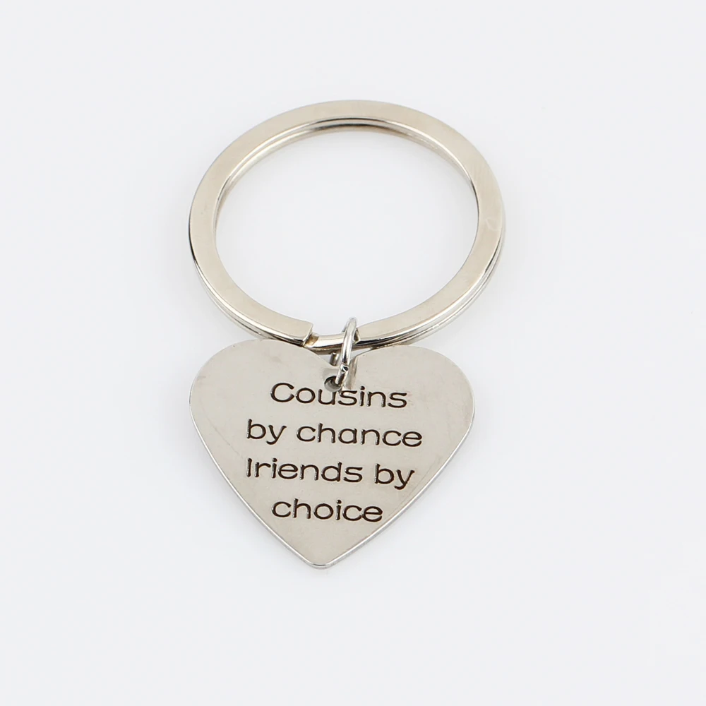 Брелок из нержавеющей стали &quotCousins by chance friends choice&quot лучшие друзья резные Брелки