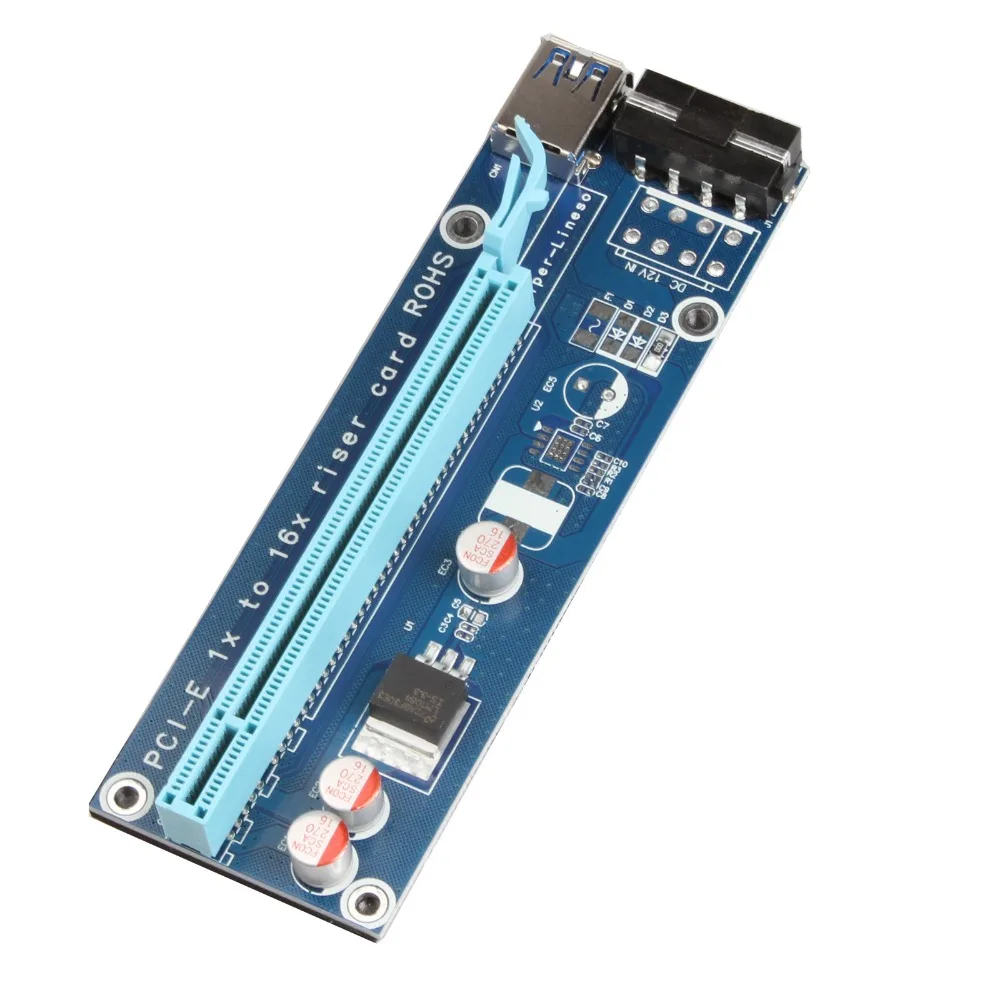 Адаптер PCIe VER 006 PCI E 1X к 16X Power ed карта адаптера с 60 см USB 3 0 Удлинительный кабель и