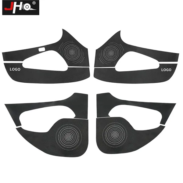 Door Stickers JHO кожа углеродного волокна порога протектор Анти-ногами пленка наклейка для Jeep Grand Cherokee 17 18 аксессуары - Название цвета: Door Stickers