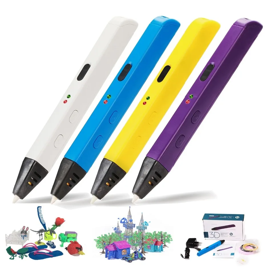 Смарт 1.75 мм ABS/PLA DIY 3D Печать Граффити Ручка Pen Живопись Рисунок + Нити адаптер Для