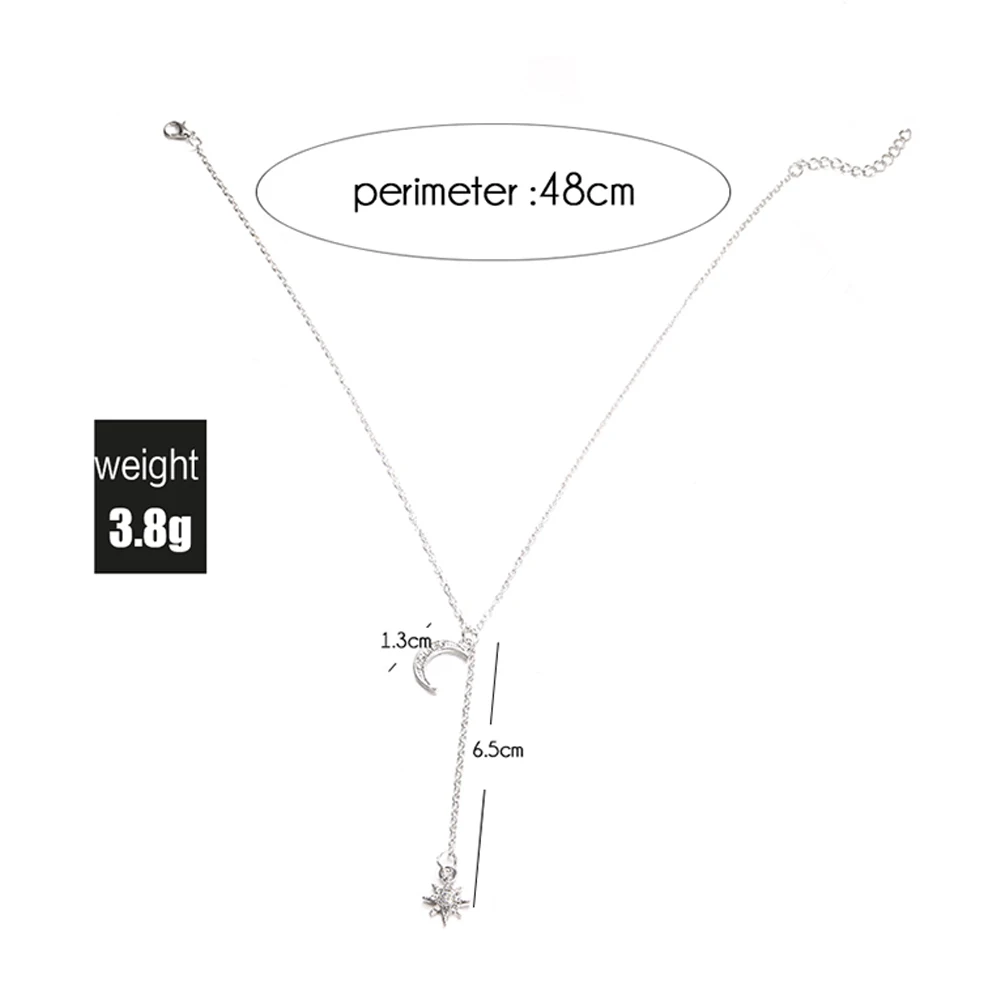 1 шт. ожерелья изысканный с изображением Луны и звезд подвеска геометрическим