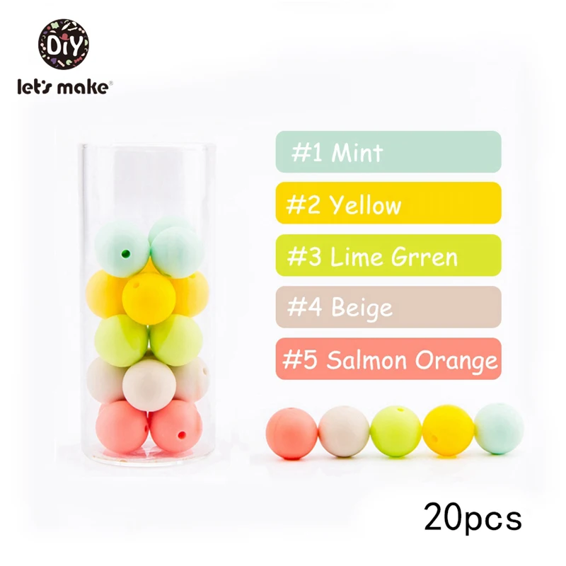 

Let's Make 10pc Perle Silicone Beads For Teeth Silicone Teething Colorful Teether Bead DIY Necklace Rodent BPA Free Baby Teether