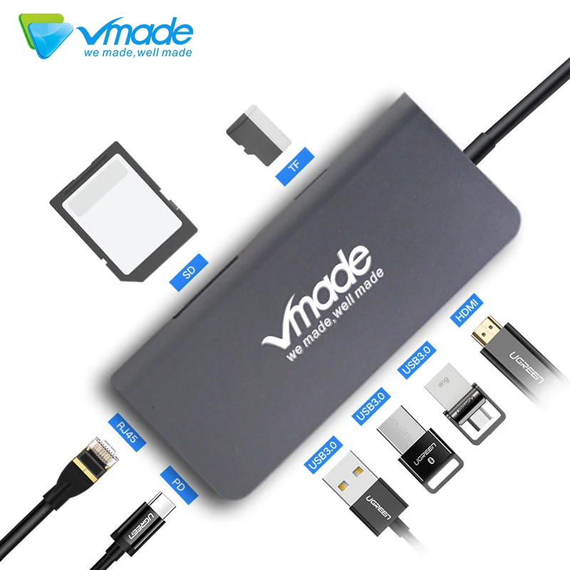 Адаптер интерфейса Vmade Type C поддерживает Apple MacBook / Google ChromeBook 1000M Ethernet 5 Гбит/с