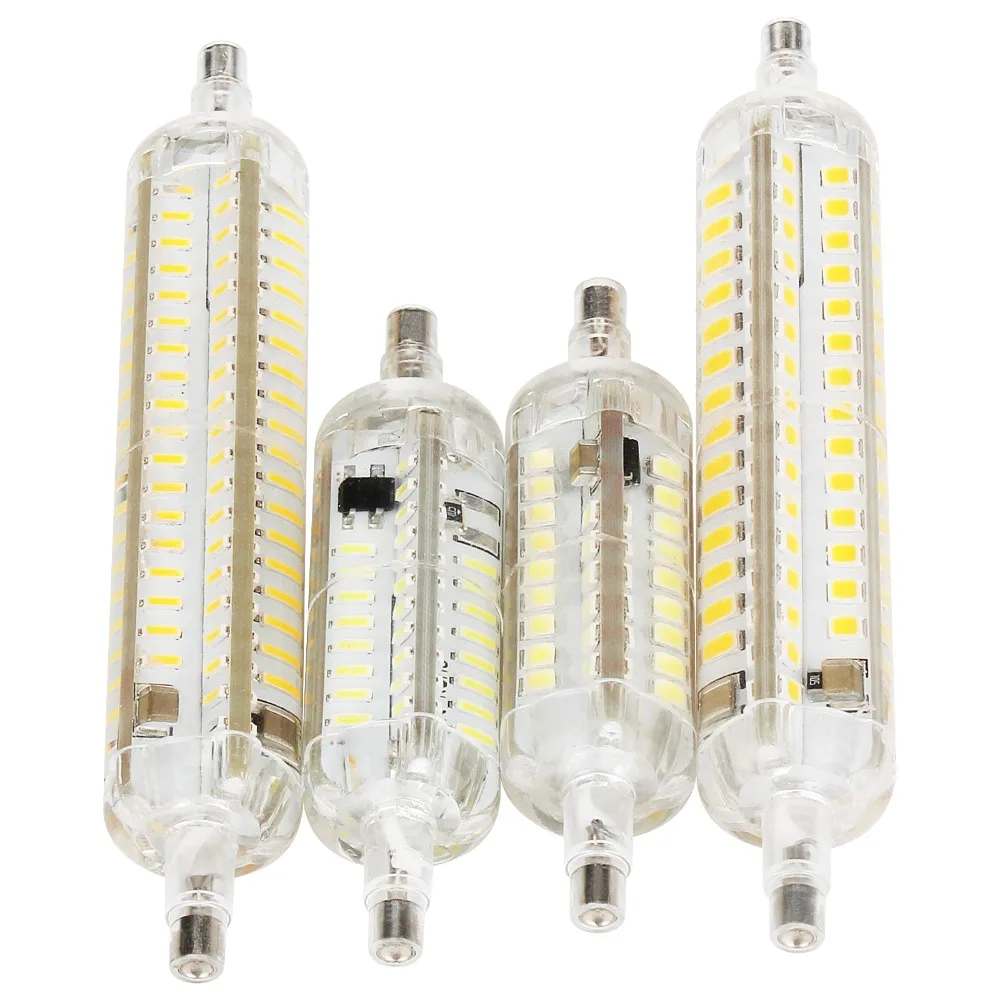Светодиодная лампа R7S 10 Вт 15 78 мм 118 силиконовая SMD2835 4014 110 В 220 240 в сменный