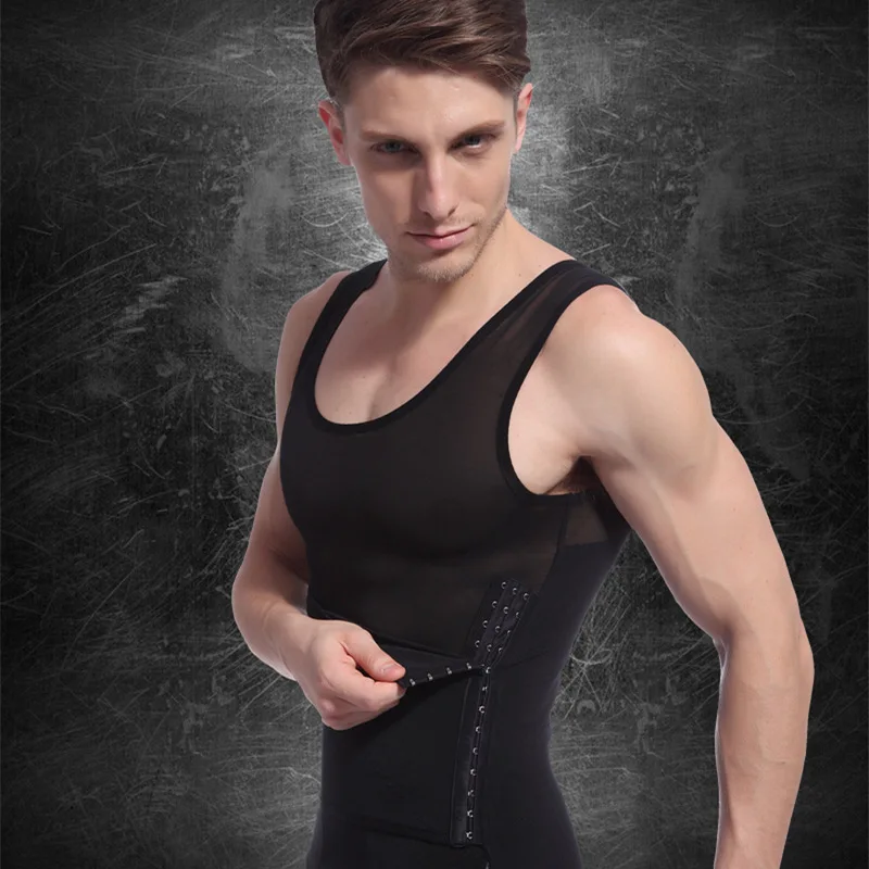 

2019 Men's Sexy Slimming Body Shaper Belly Fatty Thermal Underwear Vest Shirt Corset Compression Best Gift for Men Selling